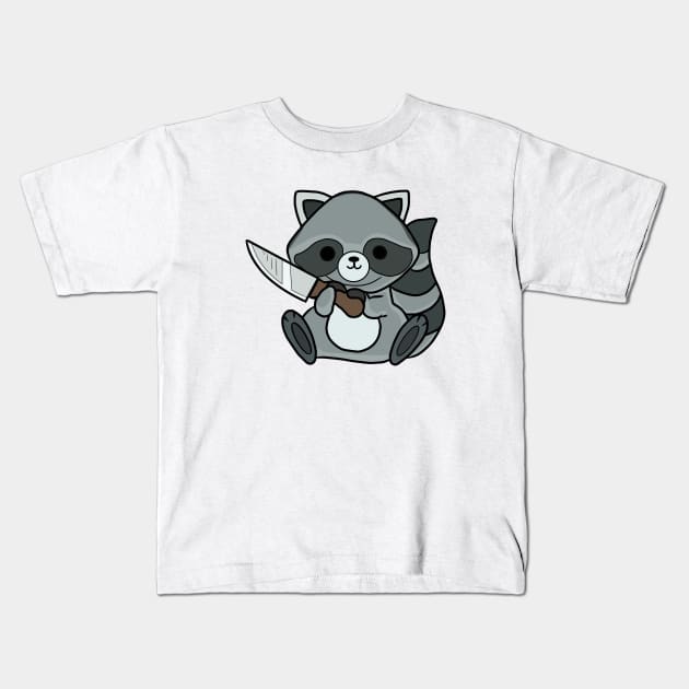 Racoon with a knife! Kids T-Shirt by Anime Meme's